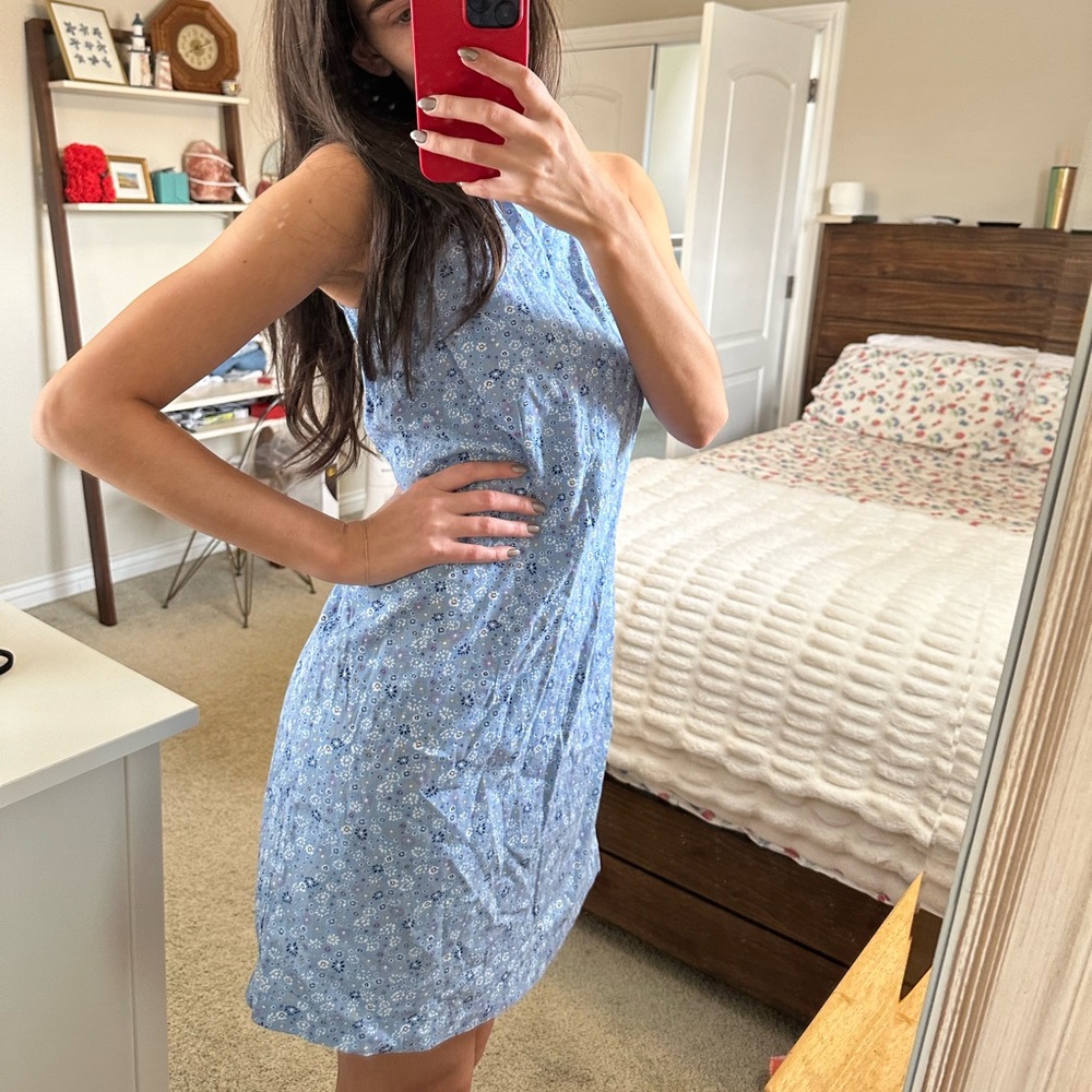 Vintage Blue Floral Dress